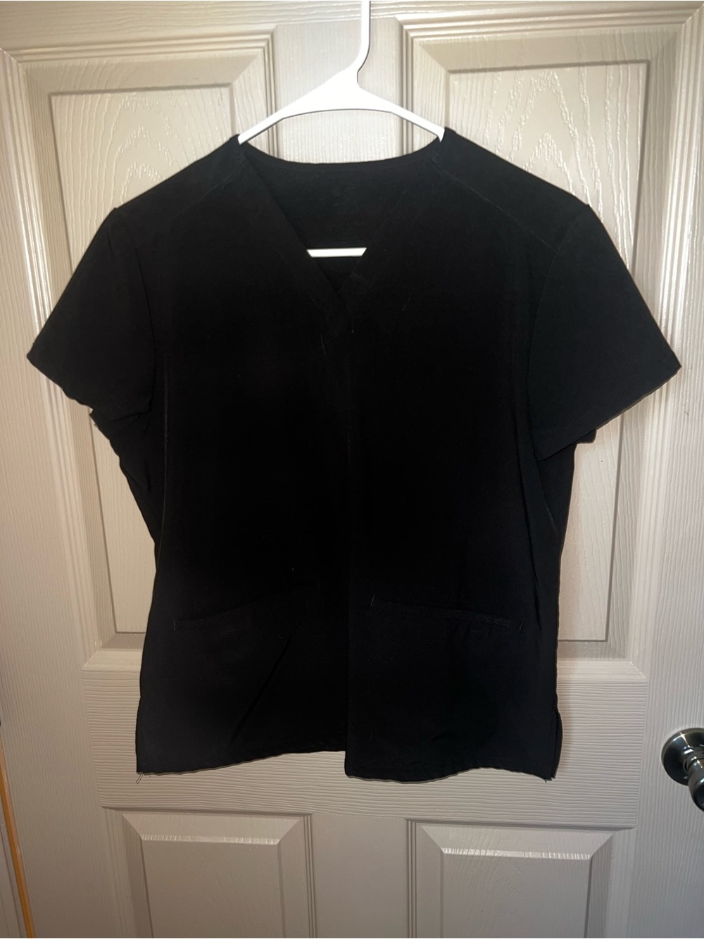 Black V-Neck Womens Scrub Top